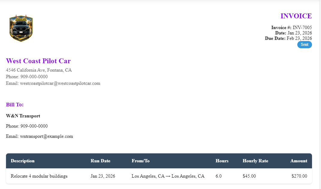 Professional invoices ready to share